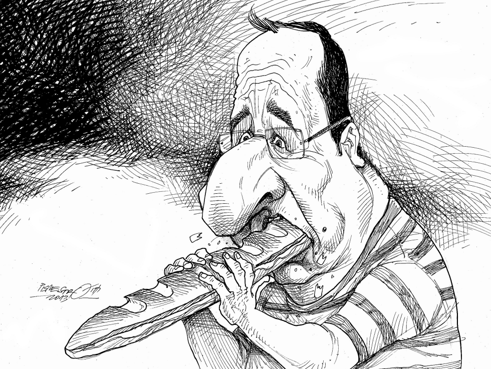  FRANCOIS HOLLANDE- HARD  BREAD by Petar Pismestrovic