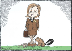 HILLARY Y BENGASI  by Bob Englehart