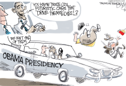 OBAMA AT THE WHEEL by Pat Bagley