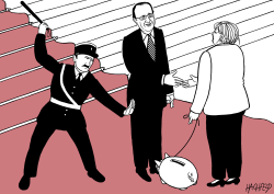 HOLLANDE WELCOMES MERKEL by Rainer Hachfeld