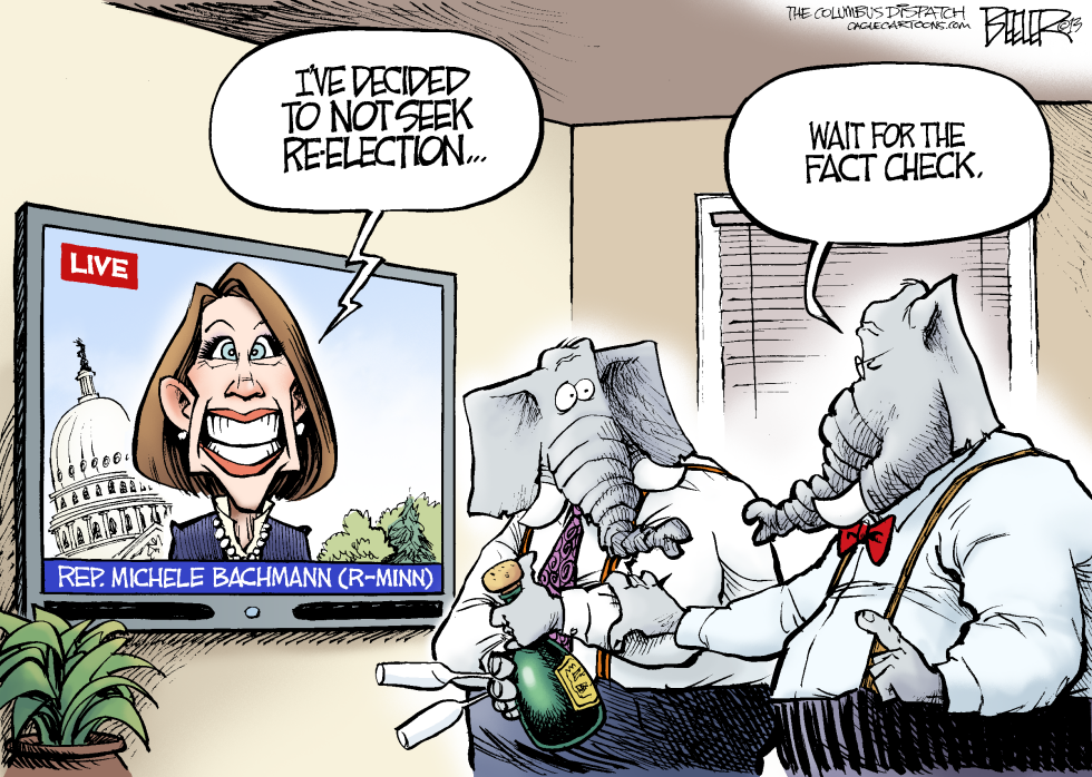  BYE-BYE BACHMANN by Nate Beeler