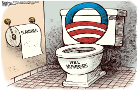 OBAMA TOILET by Rick McKee