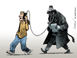 THE NSA IS LISTENING IN by Patrick Chappatte