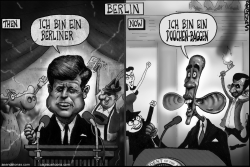 OBAMA ADDRESSES BERLINERS DOUCHEN-BAGGEN by Sean Delonas