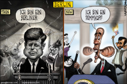 OBAMA ADDRESSES BERLINERS DUMMKOPF by Sean Delonas