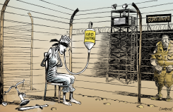 HUNGER STRIKES GO ON IN GUANTáNAMO by Patrick Chappatte