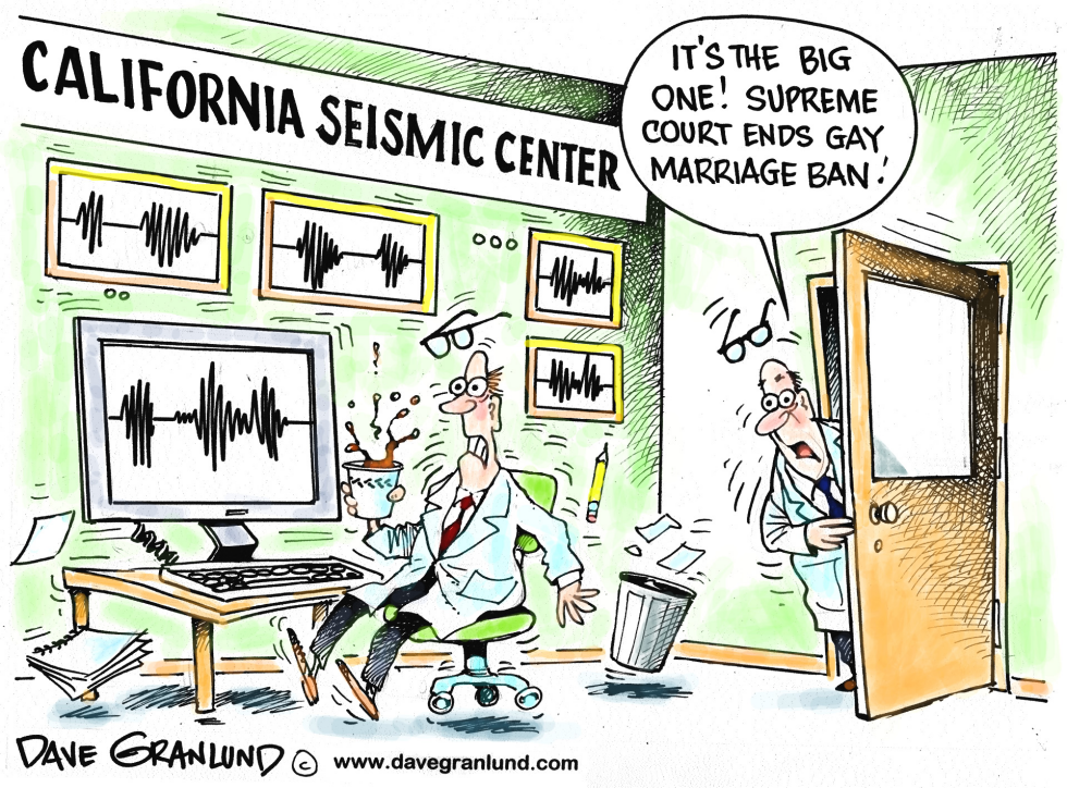  CA GAY WED BAN ENDS by Dave Granlund