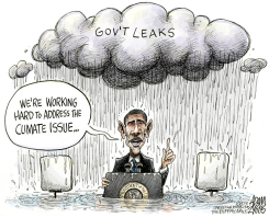 OBAMA CLIMATE OF LEAKS by Adam Zyglis