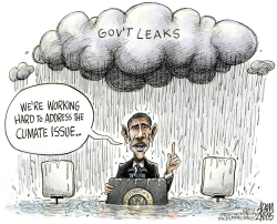 OBAMA CLIMATE OF LEAKS by Adam Zyglis