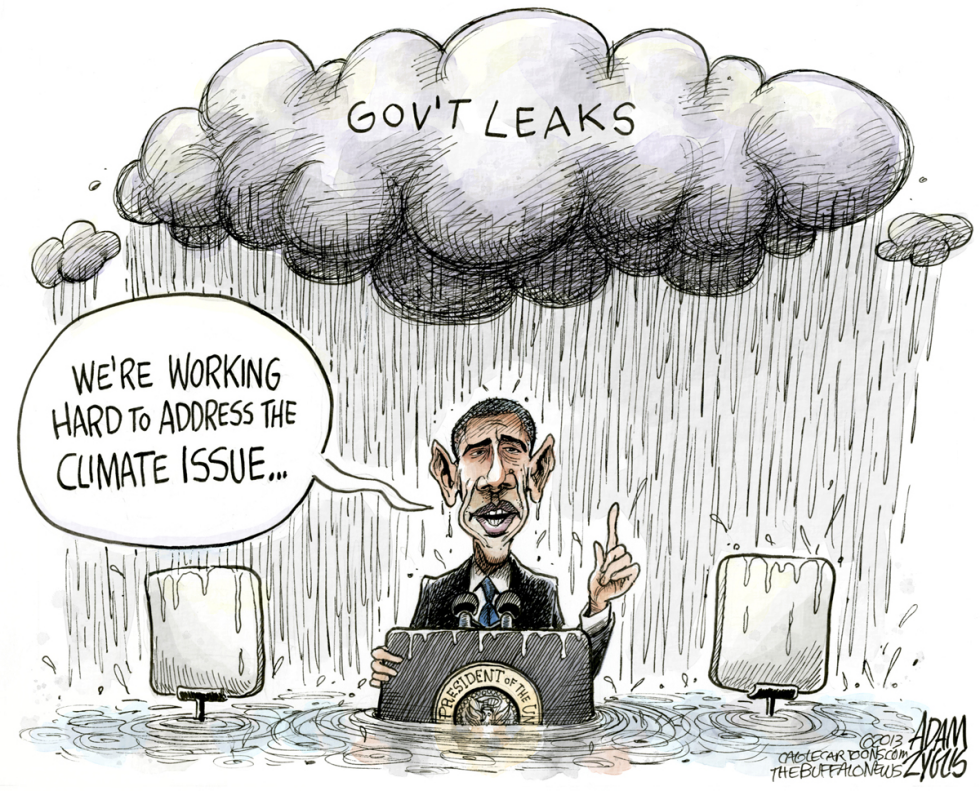  OBAMA CLIMATE OF LEAKS by Adam Zyglis