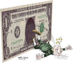 FALLING DOLLAR  by Daryl Cagle