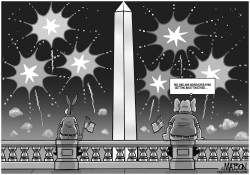 PARTISAN DIVIDE FIREWORKS DISPLAY by RJ Matson