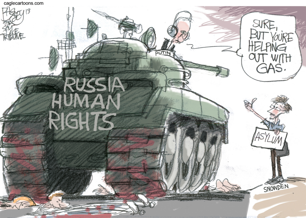  SNOWDEN SEEKS ASYLUM by Pat Bagley