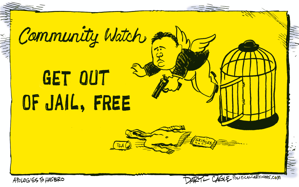  ZIMMERMAN GET OUT OF JAIL FREE by Daryl Cagle