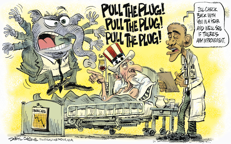  OBAMACARE - PULL THE PLUG by Daryl Cagle