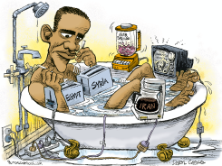 ARAB SPRING BATH TUB OBAMA by Daryl Cagle