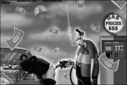 GAS PRICES GREYSCALE by Sean Delonas