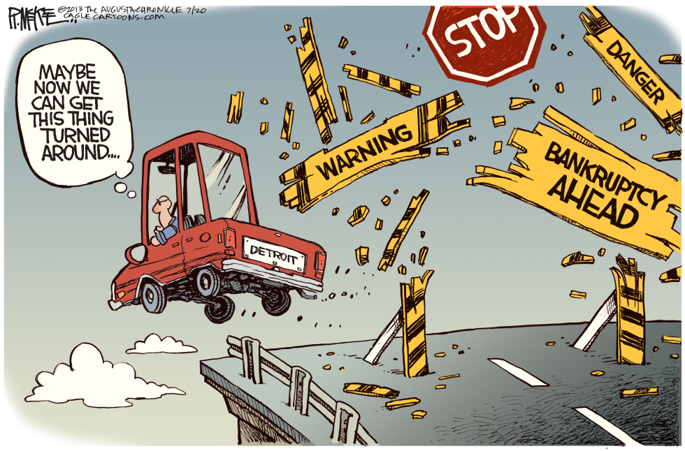  DETROIT BANKRUPTCY by Rick McKee