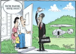 OBAMA SELLING OBAMACARE by Bob Englehart