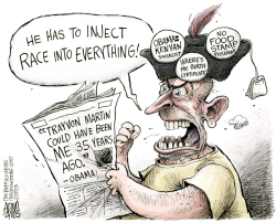 INJECTING RACE by Adam Zyglis