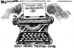 THOMAS OBIT by Milt Priggee