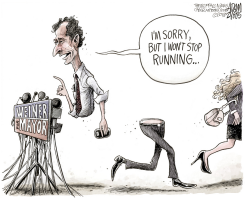 WEINER STILL RUNNING by Adam Zyglis