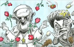 PAPA FRANCIS Y DILMA ROUSSEF  by Taylor Jones