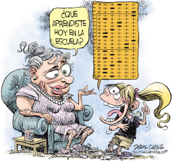 EXAMEN DE NINGUN NIñO DEJADO ATRAS  by Daryl Cagle