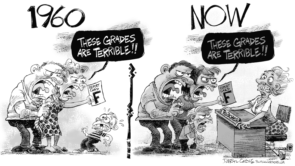  TEACHERS THEN AND NOW  by Daryl Cagle