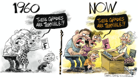 TEACHERS THEN AND NOW  by Daryl Cagle