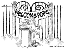 WAITING FOR THE POPE by Daryl Cagle