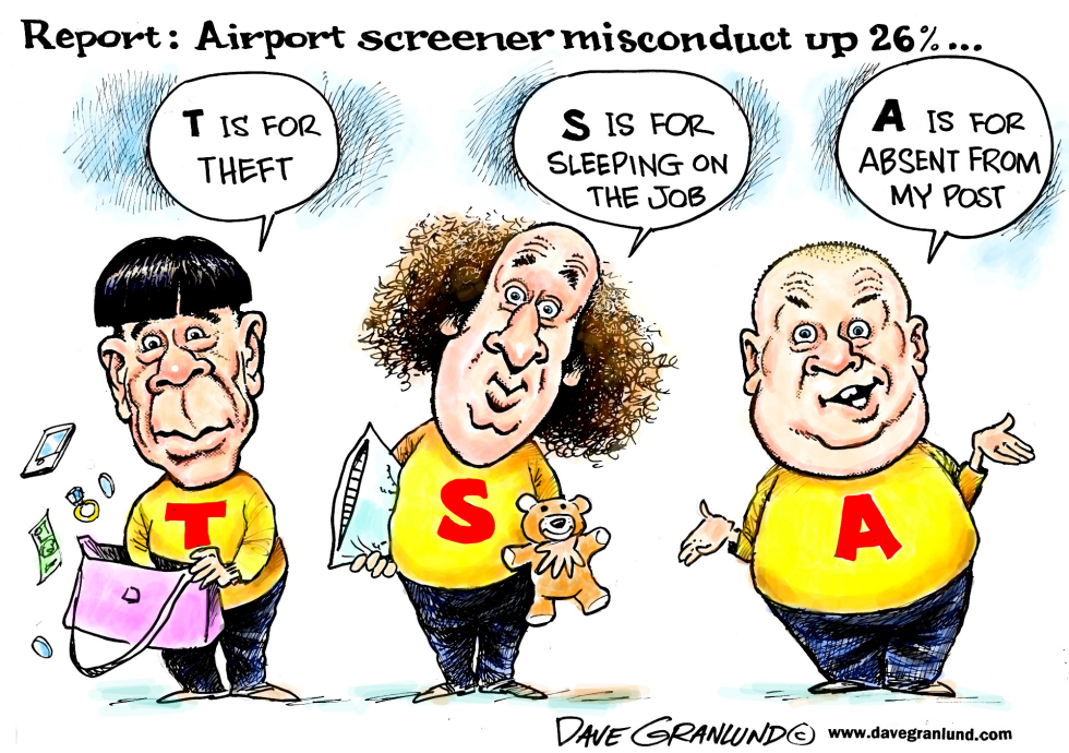  AIRPORT SCREENER MISCONDUCT by Dave Granlund