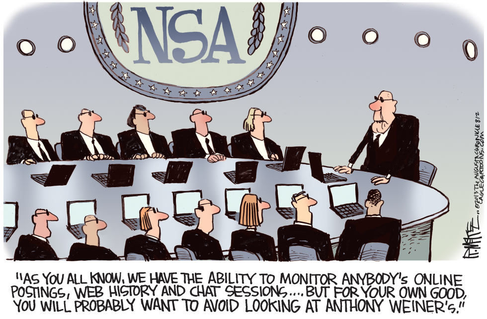  NSA WEINER  by Rick McKee