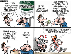 RUNNING W/BULLS LOCAL by Steve Sack