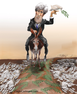 KERRY ON A DONKEY AND PEACE DOVES by Riber Hansson