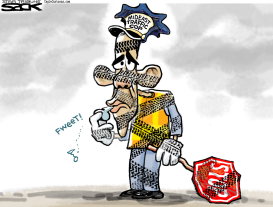 MIDEAST TRAFFIC COP by Steve Sack