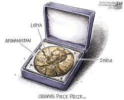 OBAMA PIECE PRIZE by Adam Zyglis