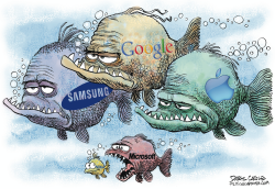 MICROSOFT ENGULLE A NOKIA  by Daryl Cagle