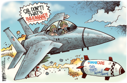 OBAMA BOMBS SYRIA by Rick McKee