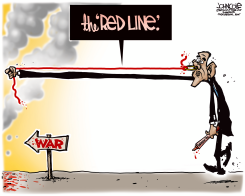 OBAMA RED LINE by John Cole