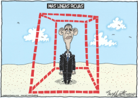 LINEAS ROJAS DE OBAMA  by Bob Englehart