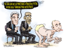 PUTIN BAILANDO TWERKING  by Daryl Cagle