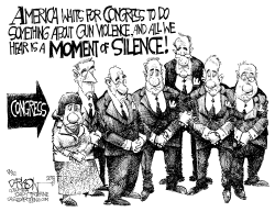 SILENCE ABOUT GUN VIOLENCE by John Darkow