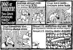 DOGS VS TOBACCO  by Wolverton