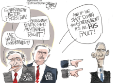 GOVERNMENT SHUTDOWN FAIL by Pat Bagley