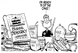 BUSH DEMOCRACY CAKE by Mike Lane