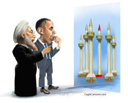 OBAMA AND ROHANI LOOKING AT MINARETS by Riber Hansson