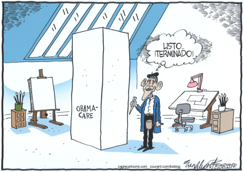  OBAMACARE TALLADO EN PIEDRA  by Bob Englehart