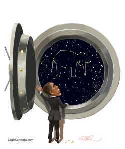 OBAMA IN FRONT OF A BLACK HOLE by Riber Hansson