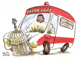 OBAMACARE AMBULANCE by Christo Komarnitski